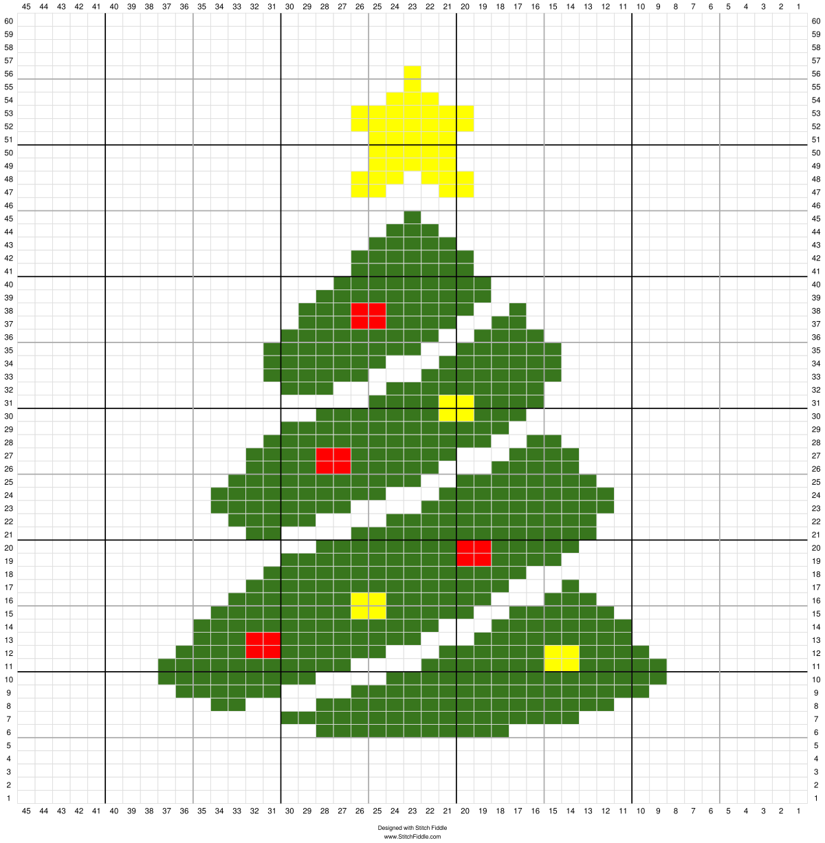 アドベント2024 - 華やかで楽しいクリスマスツリーの図案